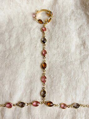 Gemstone Hand Chain Bracelet — Ring + Bracelet Combo
